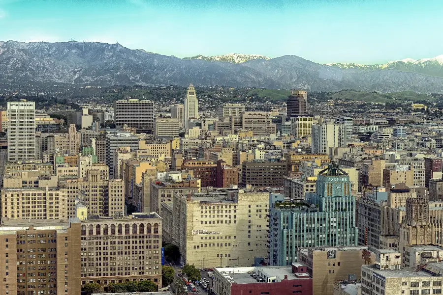 Photo of the city of Los Angeles for printing on paper and board and chassis panels