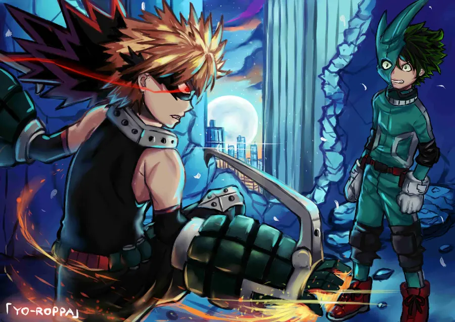 Wallpaper of Hawks and Ida in the anime My Hero Academia