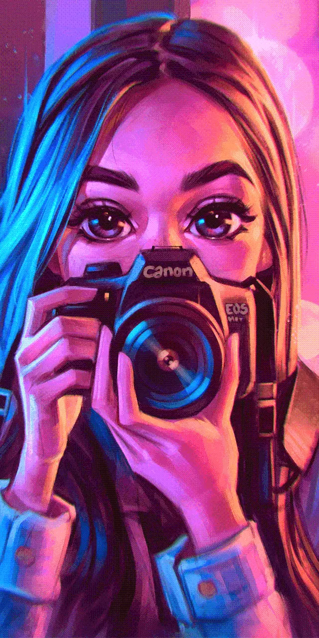 Fantasy girl wallpaper with photography theme for those who love taking pictures