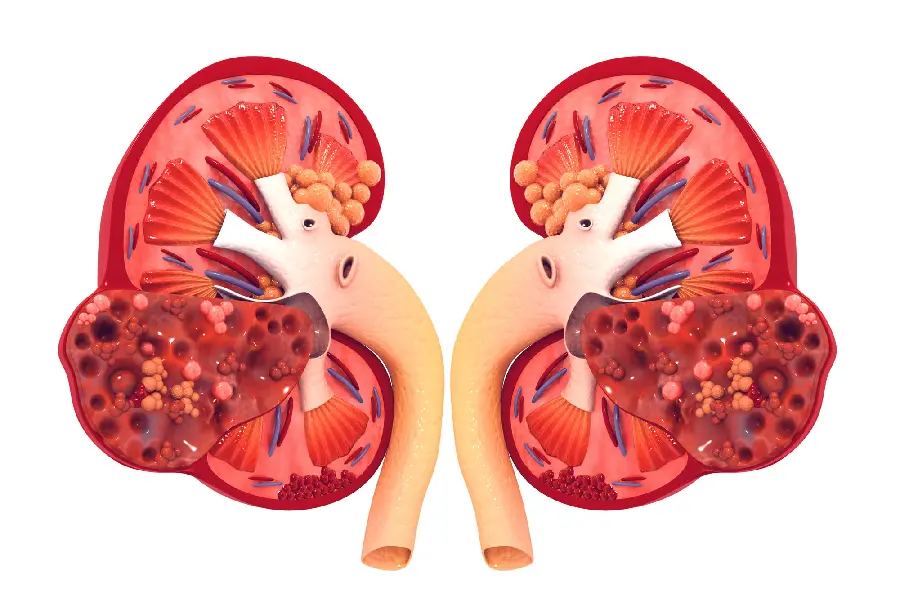 Photo of kidney stones in graphic and color