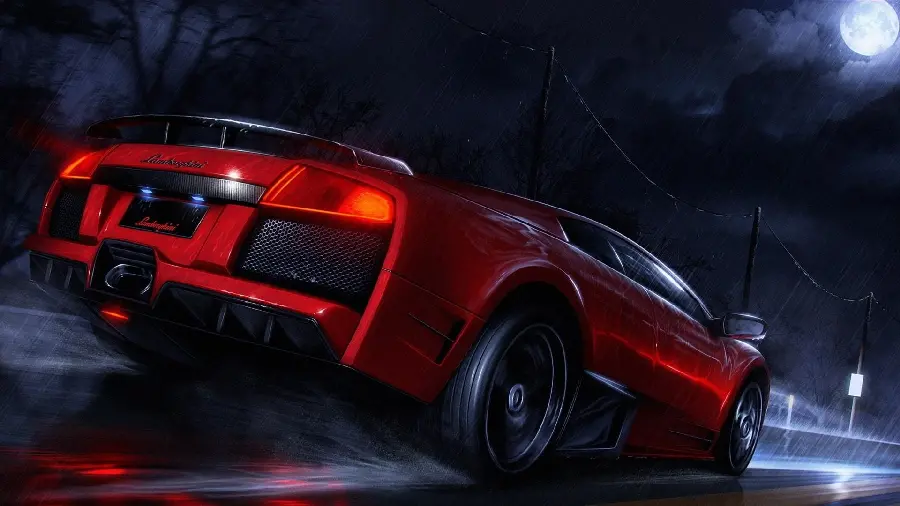 PhotoNew and sporty red Lamborghini for backgrounds and profile pictures of car lovers