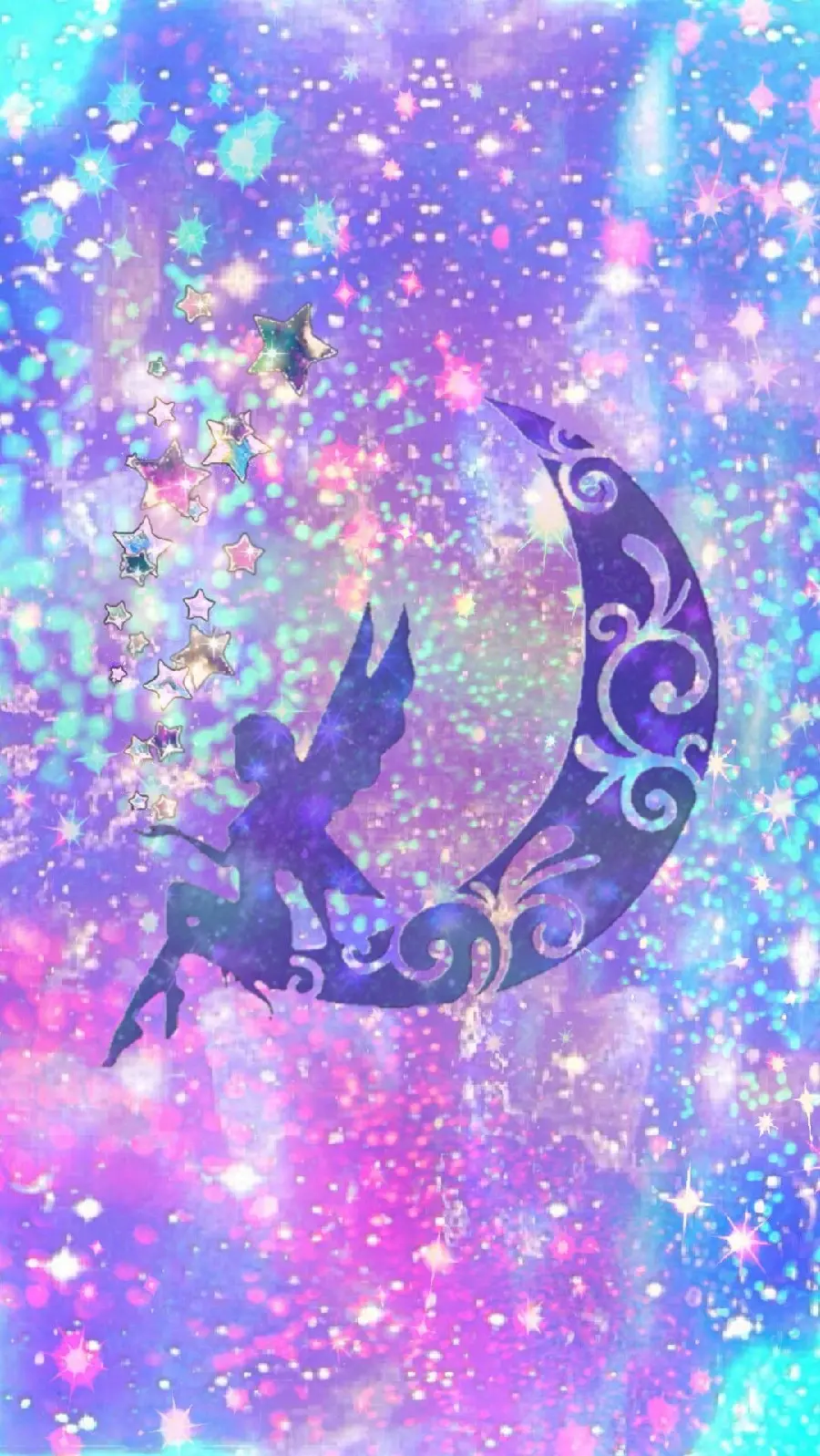 A very cool photo of a colorful winged angel for your phone background