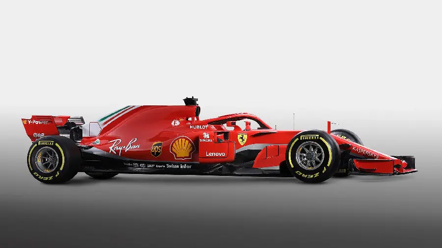 High-quality image of the sides of a Ferrari Formula One car for desktop