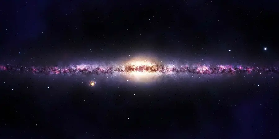 A fantastic background of a huge and long galaxy