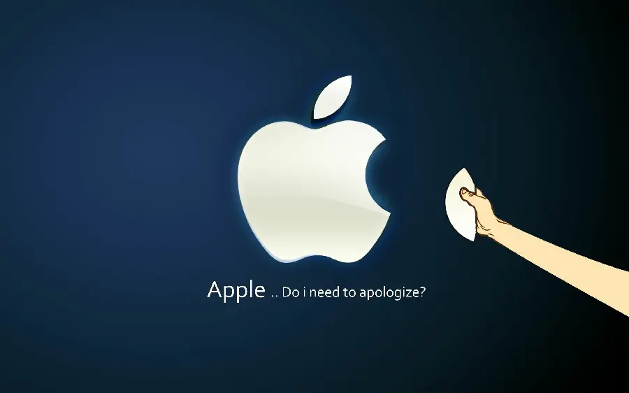 Interesting and funny picture of advertising for Apple and its logo for Telegram profile