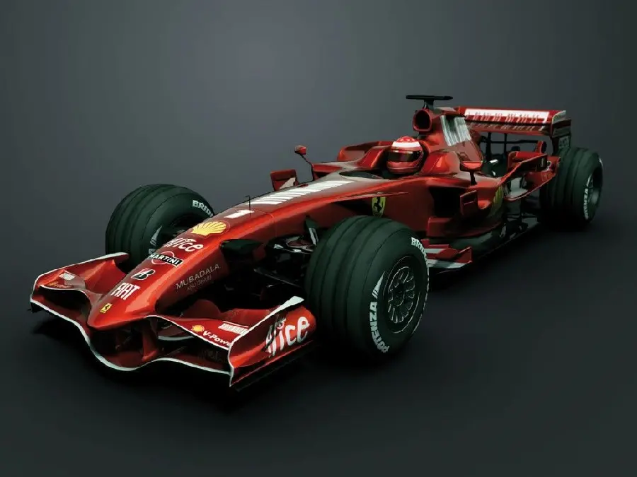 High quality stock photo and image of Ferrari F1 car from a high angle