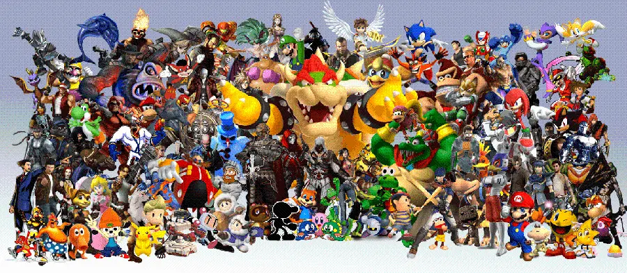 The most viewed graphic mix of famous game characters with special size for desktop background