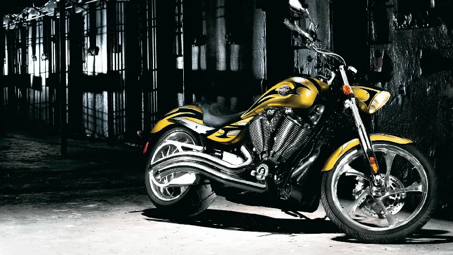 A high-quality photo of a beautiful Victory motorcycle