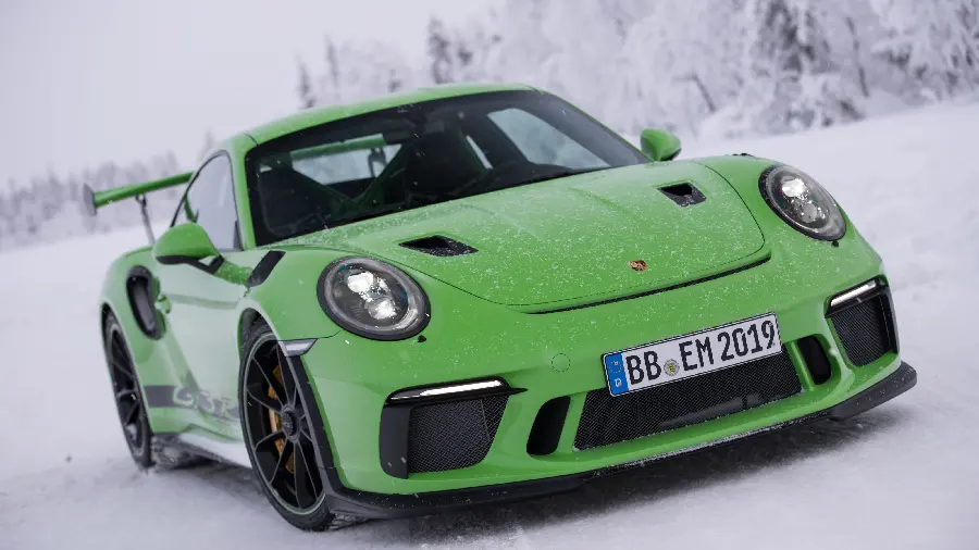 Green Porsche 911 GT3 car poster for Wallpaper