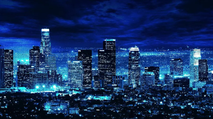 Photo of Los Angeles background Los Angeles with famous towers in the city center