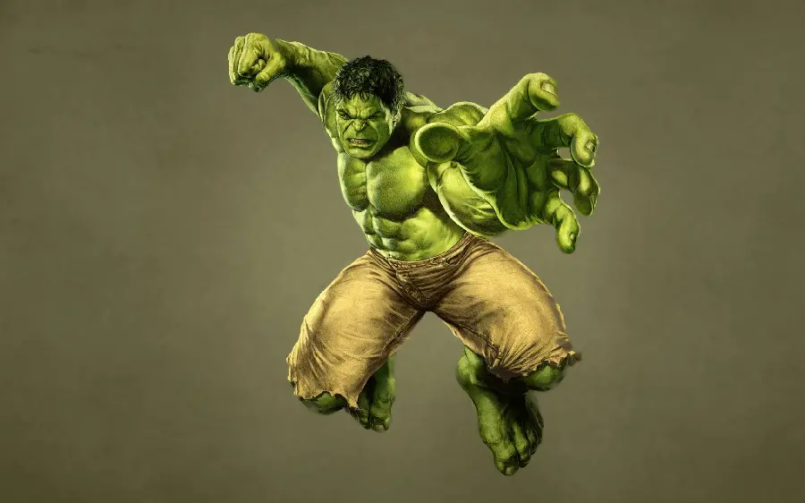 Beautiful and graphic wallpaper of the superhero world character, the Hulk