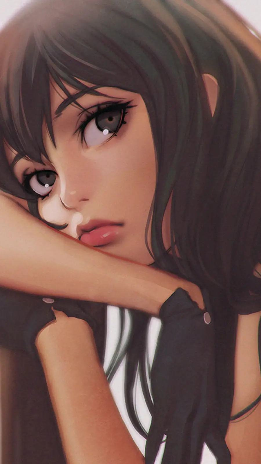 Cute sad girl wallpaper for Samsung in HD quality