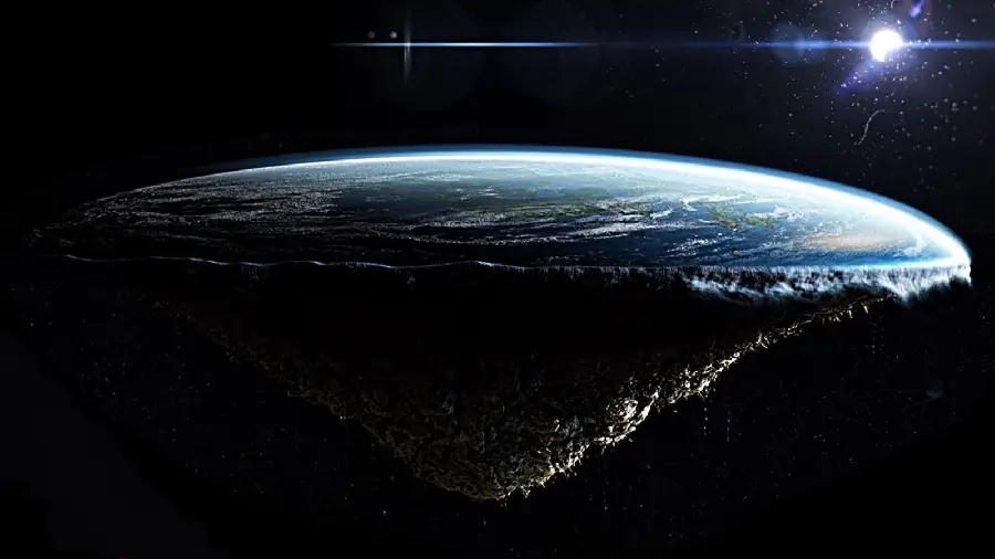 A very interesting and fantasy photo of a flat Earth with eye-catching moon rays suitable for desktop backgrounds