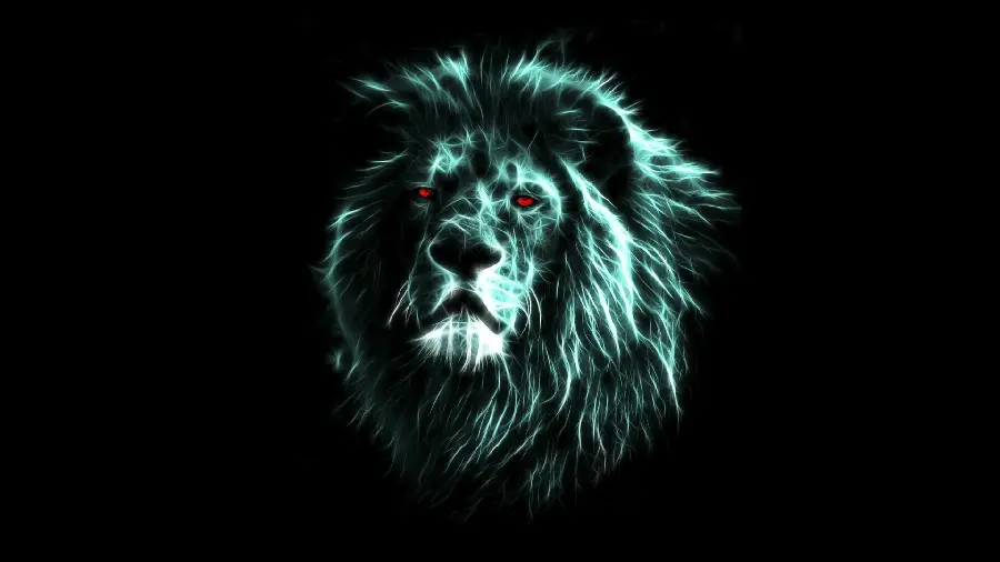 Beautiful wallpaper of a male lion with a modern design