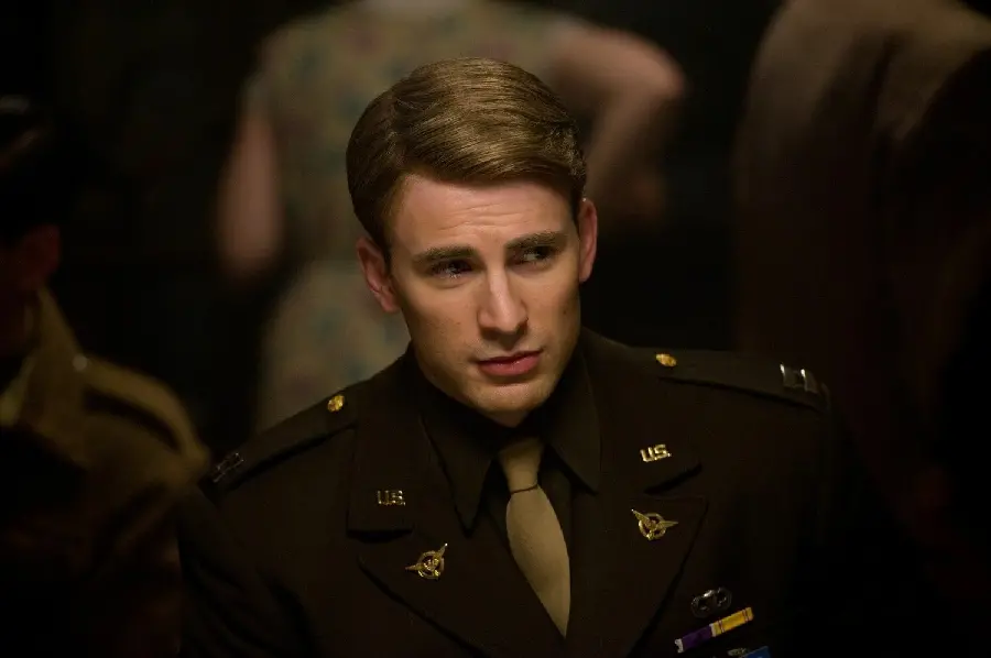 Chris Evans photo in the United States Army uniform in the Avengers movie