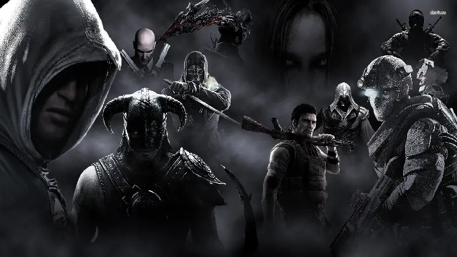 Free download of a scary photo with a dark theme of game characters suitable for Instagram posts and wallpapers