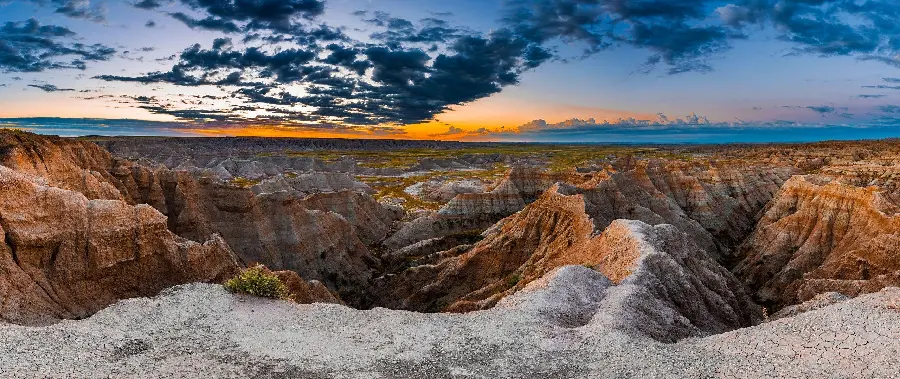 Wallpaper of Badlands National Park with a stunning sky in high quality