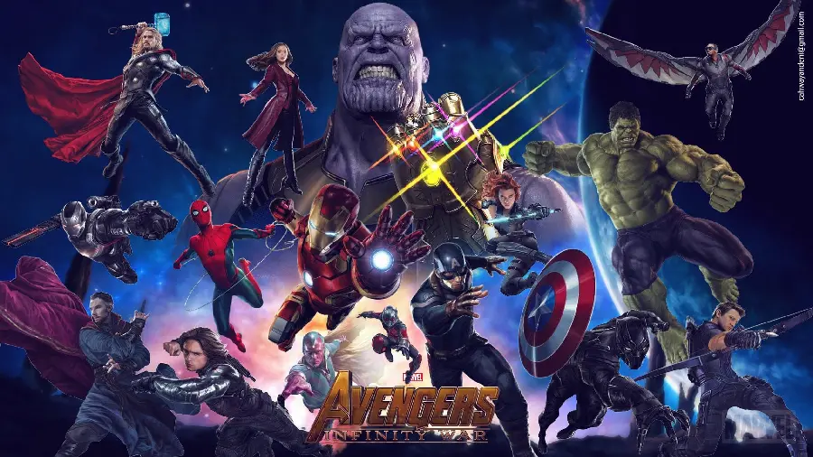 Beautiful photo of the actors of the Avengers series in high quality