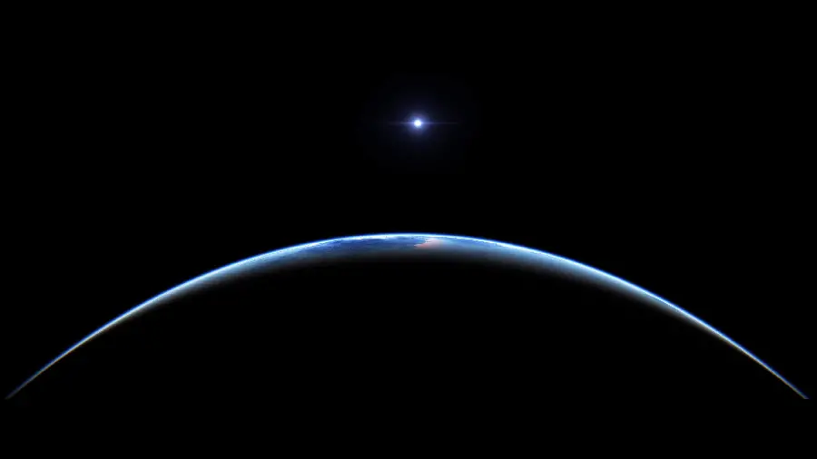 The magnificent wallpaper of the Earth in space next to the moon in Full HD quality