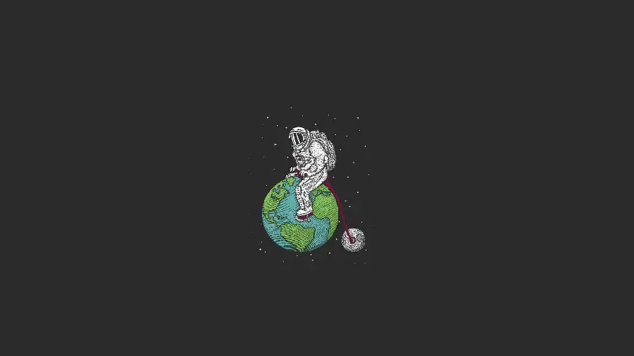 BackgroundAstronaut with a black and minimal background