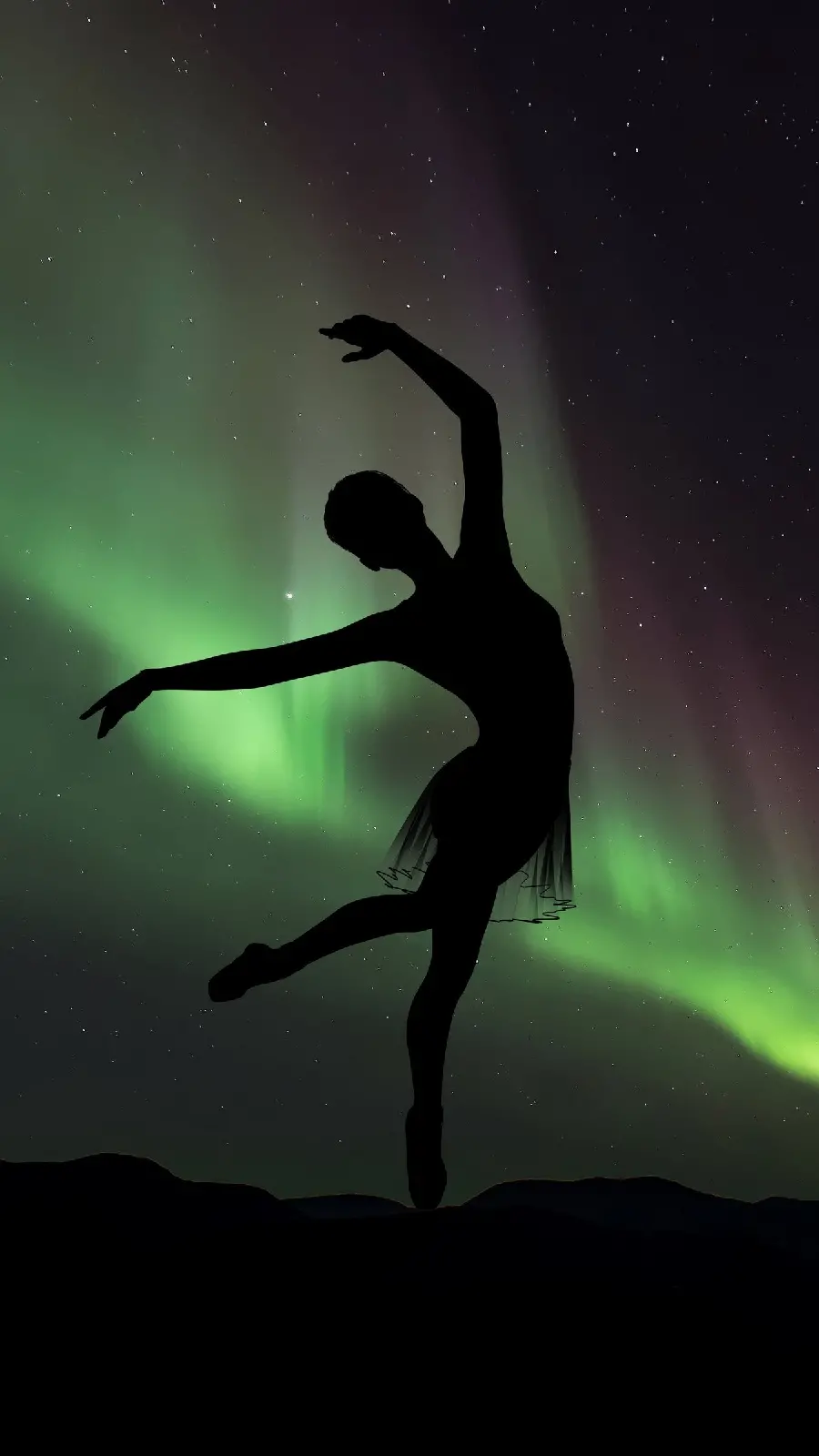 Fantasy ballerina photo at sunset for profile and phone background