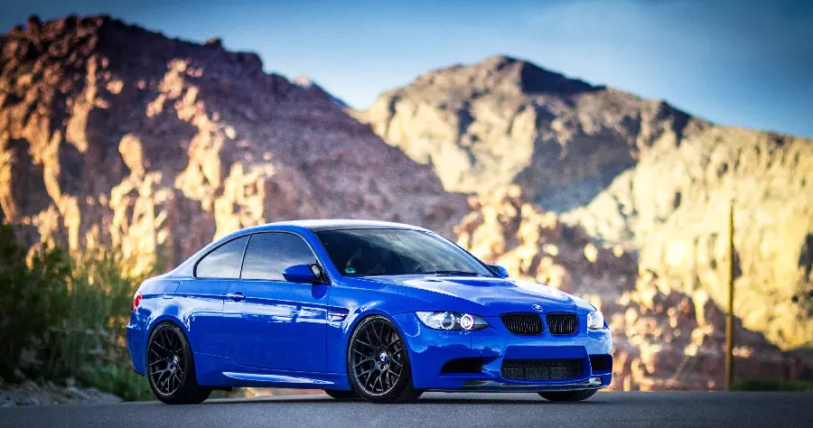 Blue chrome and luxury BMW image for profile and tablet background