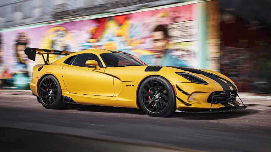 Yellow Dodge Viper car photo for a boy's profile
