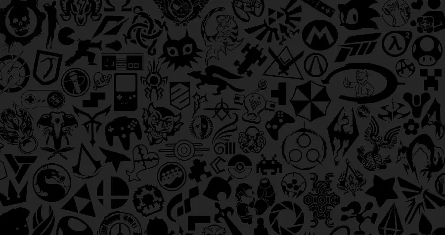 Download a spectacular wallpaper with a dark theme of gaming logos suitable for your desktop