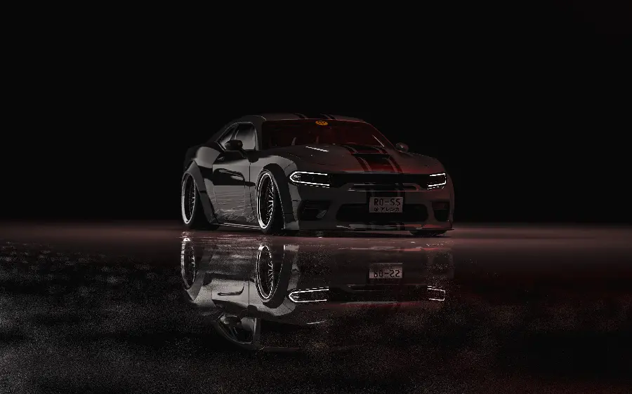 Download special black Dodge Challenger boy wallpaper in HD quality
