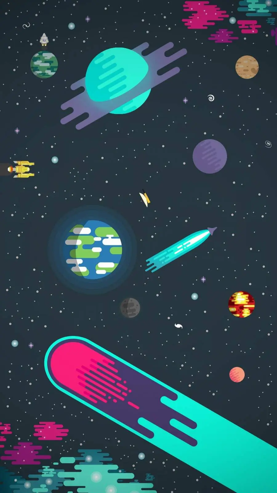 Beautiful wallpaper of the solar system in high quality