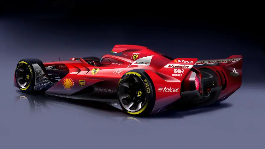 Special and spectacular photo of Ferrari F1 for printing signs and posters