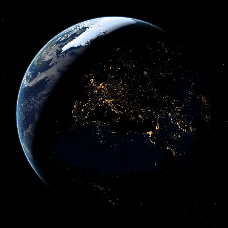 Amazing photo of the Earth at night in high quality