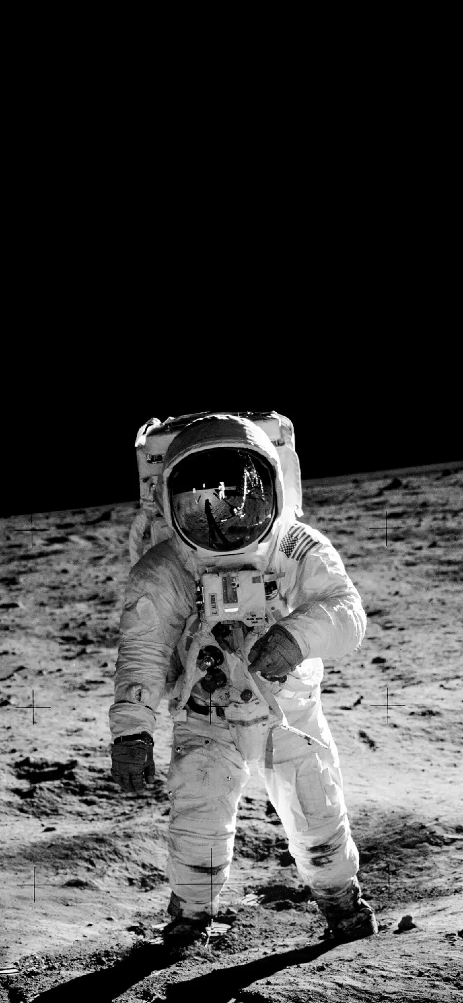 Photo of an astronaut in a special suit on the moon for iPhone wallpaper and background