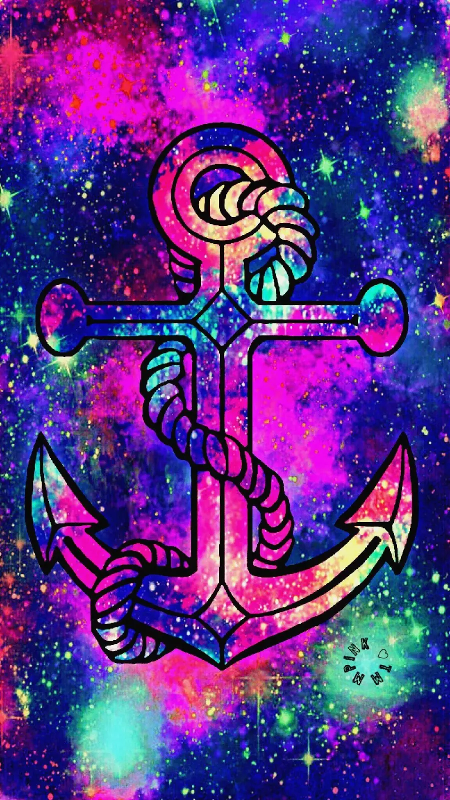 Download 4k Galaxy Background with Ship Anchor Design