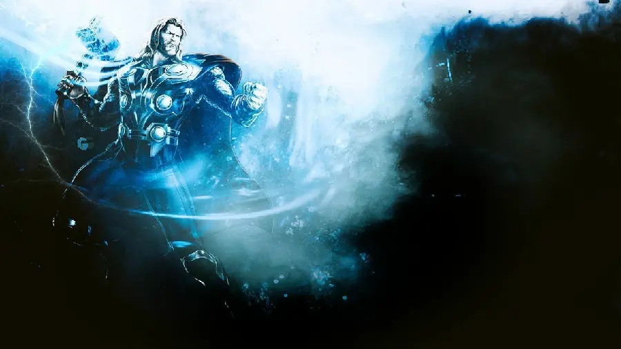 Thor Superhero Character Background and Painting with HD Quality