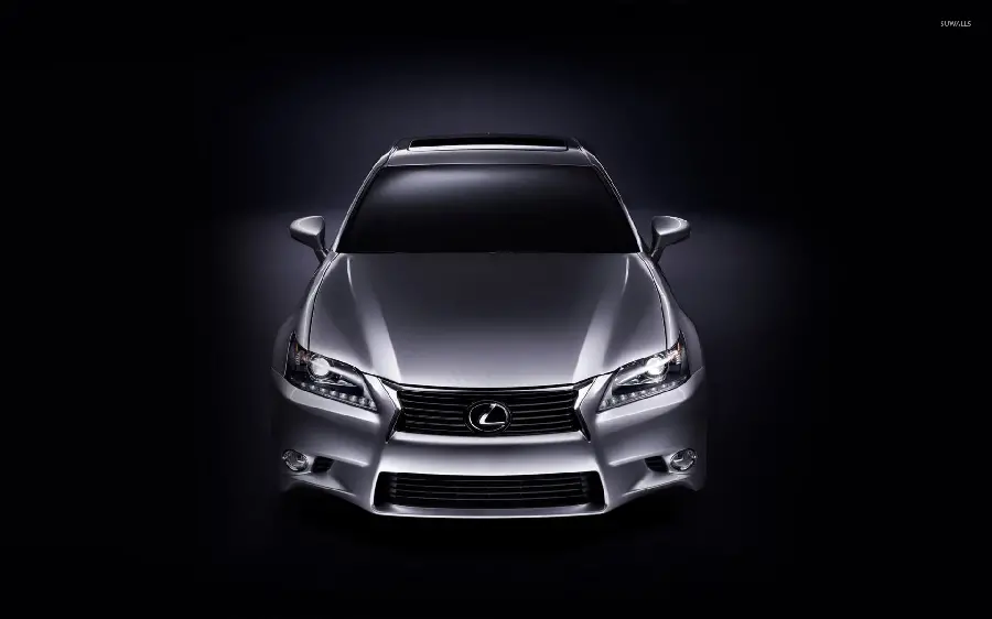 Lexus GS luxury sedan image with silver color and black background