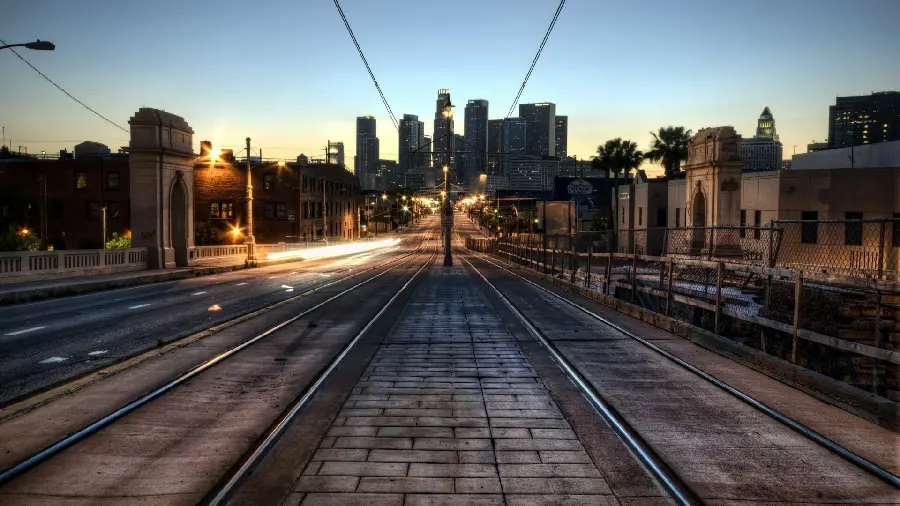 Downtown Los Angeles wallpaper with tall towers in the background