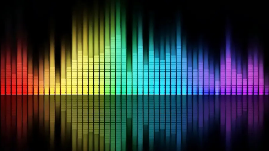 Nice graphic photo of equalizer with seven beautiful colors for laptop background