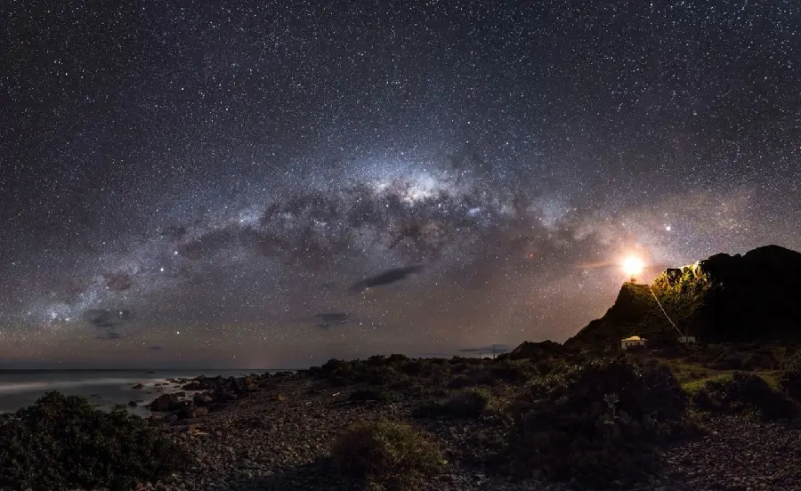 Real suitable profile of a photo of the Milky Way from NASA on the Earth