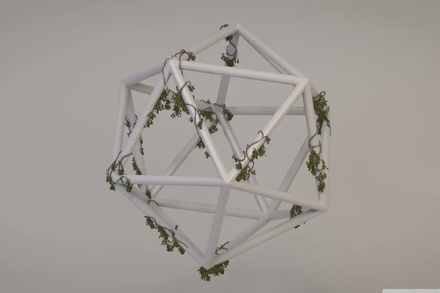 Image of a beautiful multifaceted and 3D object
