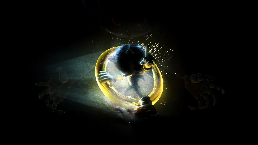 Sonic Photo with a Special and Interesting Design with a Black and Dark Background
