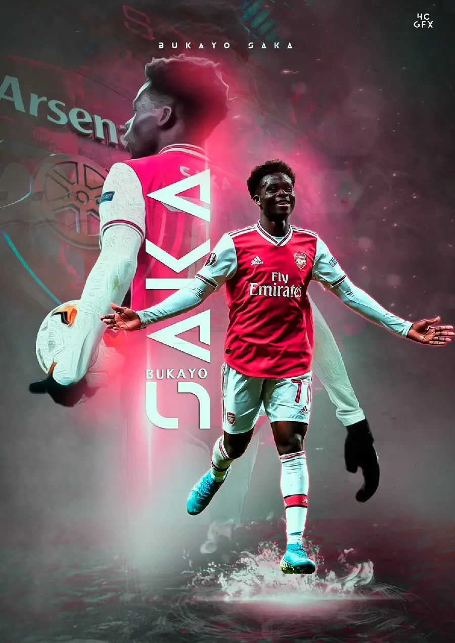 Bukayo Saka photo in Arsenal for mobile background