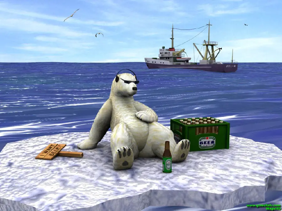 Interesting wallpaper of a polar bear 