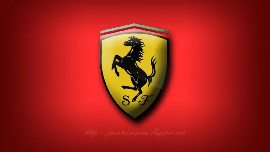 High Quality Ferrari Logo Laptop Background with Red Screen
