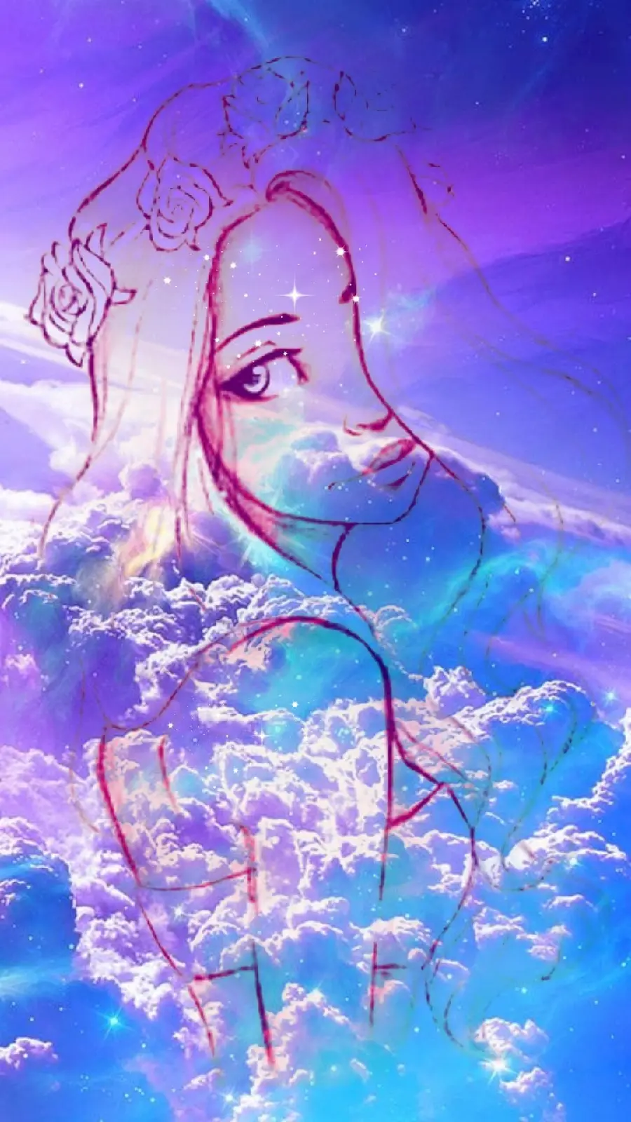A very beautiful girl's photo with a cloud and sky theme suitable for wallpaper and profile
