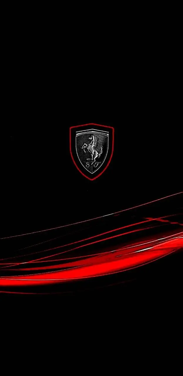 Download stylish and new Ferrari logo image with black background and red design for profile