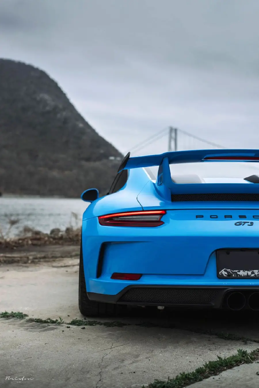Beautiful 5K High Quality Wallpaper of Blue Porsche 911 GT3