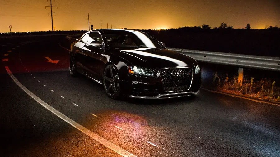 Audi Very Stylish Car Wallpaper with Black and Glossy Color