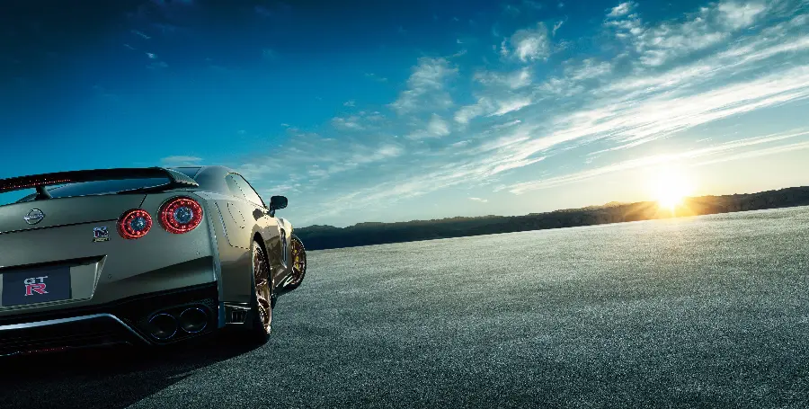 Silver Nissan GTR Car Photo for Photoshop Background