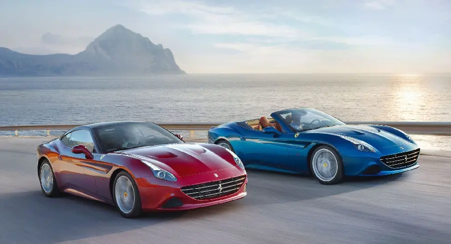 Ferrari California wallpaper in blue and red in full HD quality
